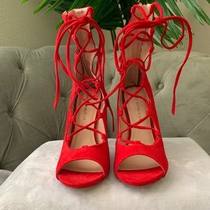 New! Women’s Red Strappy Heels